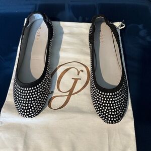 M.Gemi The Glassa black suede studded flats size 39.5 - US 8.5 new in box